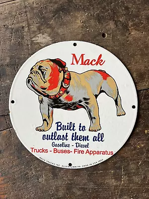 Mack Trucks  Vintage Porcelain  Gas And Oil Sign • $15