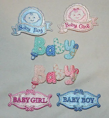 Baby Boy/Girl Motifs - Cards Scrap Booking Iron On Embroidered Embellishments  • £1.50