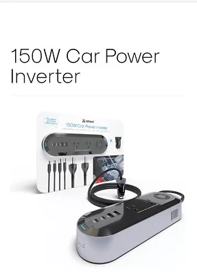 Atomi 150W Car Power Inverter 2 AC 110V Outlets+2 USB-C Ports+2 Smart USB Ports • $33.97