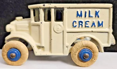 Hubley 1930's Cast Iron 3 1/2  White Milk Cream Delivery Truck Nice Condition • $95.85