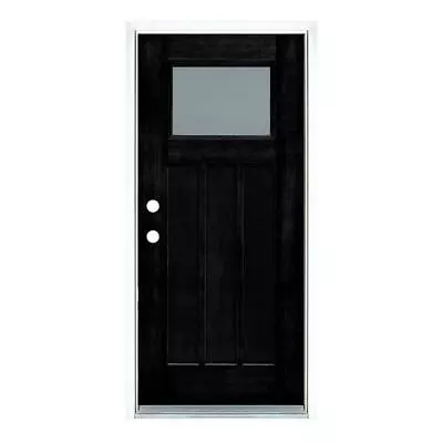 MP Doors Prehung Front Door 36  X 80  Craftsman Stained Fiberglass Frosted Glass • $1360.71