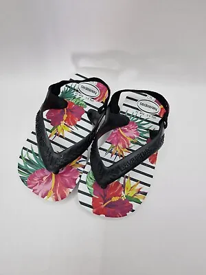 Baby Girls Floral Havaianas Flip Flops UK 5 EUR 22 US 6 • £10