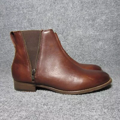 Frye Carly Zip Chelsea Boots Womens Size 9.5 Brown Leather Ankle Booties NEW • $64.99