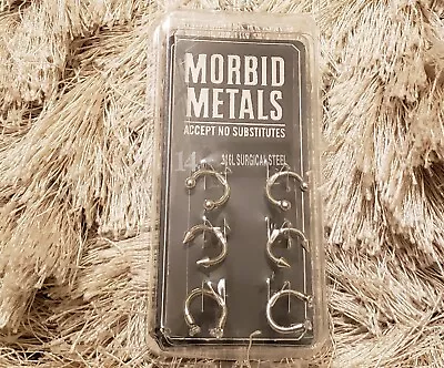 Morbid Metals 14g CBB 6PK SS Spike CZ Ball Horseshoe Body Jewelry • $9.99