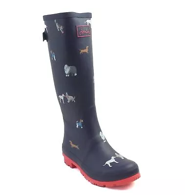 Joules Printed Tall Rain Boots Welly Mayday Dogs • $44.99