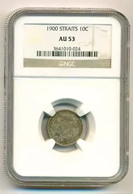 Straits Settlements (Malaysia) Victoria 1900 Silver 10 Cents AU53 NGC • $99