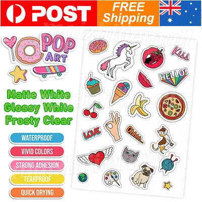 A4 Self Adhesive Sticker Paper Sheet White Clear Matte Glossy Laser Inkjet Print • $16.83