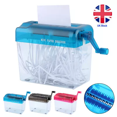 Portable A6 Paper Hand Shredder Mini Compact Manual Straight Cut For Home Office • £12.99