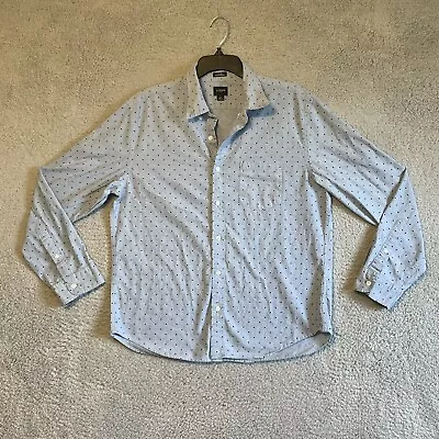 J. Crew Blue Long Sleeve Button Up Shirt With Hearts Size L Slim Untucked • $20.90