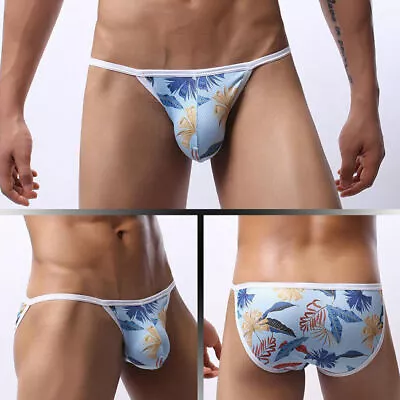 Sexy Mens Underwear Swimwear Mesh Low Rise Bikini Thong G-string Briefs Panties • £4.43