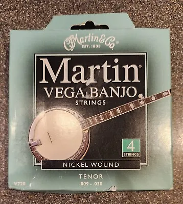 Martin & Co. Nickel Wound Vega Tenor Banjo Strings   .009 .030 4 Strings V720 • $8.99