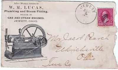 Ca1889 W.M. Lucas Plumb.Stream Fitting Gas Steam Engine Jewett OH Cover ~703J • $24.95