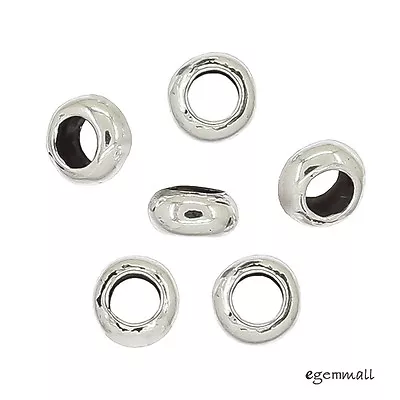 20 Oxidized Sterling Silver Rondelle Spacer Beads 4mm Hole 2mm #99363 • $5.09