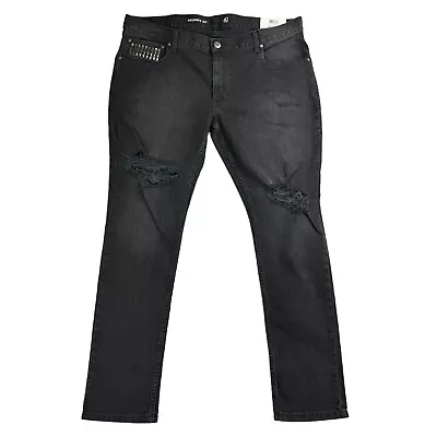 INC Mens Skinny Fit Destroyed Stretch Jeans Black 40 • $27.97