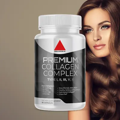100% Natural Multi Collagen Peptides Anti Aging Skin Collagen Pills 90 Capsules • $16.90