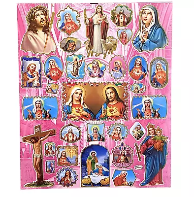 Catholic Religious Stickers Sacred Heart Jesus Virgin Mary Help Of Christians • $9.99