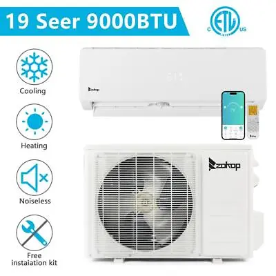 Zokop 9000 BTU Air Conditioner Mini Split 19 SEER AC Heat Cooling Home Apartment • $488.99