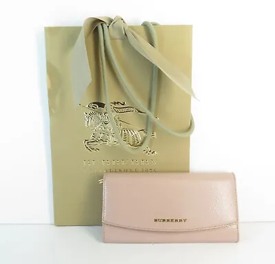Burberry Patent Porter Continental Purse In Powder Pink • $569