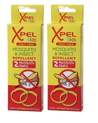 2 X 2 Pack Xpel Mosquito & Insect Midges Repellent Bands Long Lasting - 4 Kids • £4.59