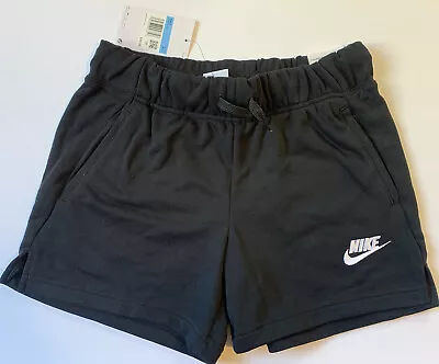 Nike Shorts Girls Medium(+) Black French Terry Cotton Comfort Outdoors Youth • $19.99