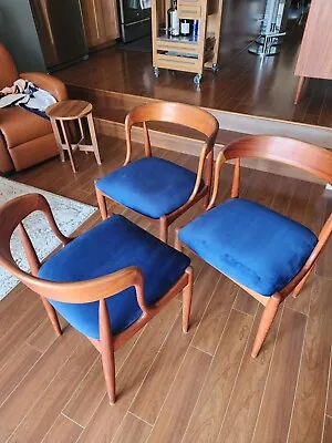 Johannes Andersen Danish Teak Dining Chairs • $2500