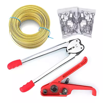 Pallet Packaging Strapping Banding Kit Tensioner Tool Sealer Banding Roll NEW • $91.91