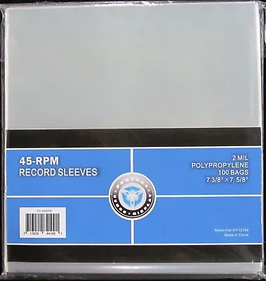 500 NEW CSP PLASTIC 45 RPM RECORD SLEEVES 2 MIL 7 3/8 X 7 5/8  (5/100CT PACKS) • $24