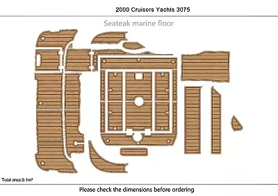 2000 Cruisers Yachts 3075 Cockpit Swim Platform Pads 1/4   EVA  Faux Teak Floor • $899