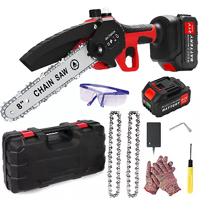 8 Inch Electric Cordless Mini Chainsaw 900W Handheld Wood Cutter + 3.0Ah Battery • $49.99