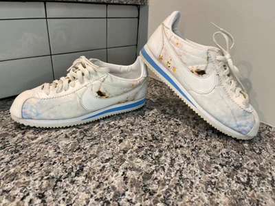 $60 • Buy Nike Classic Cortez Cherry Blossom Trainers 816284-114 White/blu Womens Size 8.5