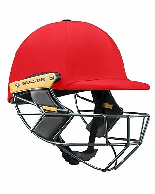 Masuri T Line Stainless Steel Cricket Batting Helmet - Red - Senior • $149.30