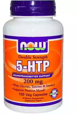 Now Foods 5-HTP Double Strength 200 Mg 120 Veggie Caps Long Expiry - Free Post • $74.95