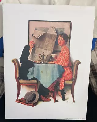 Vintage Norman Rockwell  Breakfast Conversation  Canvas Painting / Print On Wood • $19.99