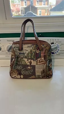 Tapestry Purse Hannah Shoulder Bag Paris France Theme Zipper Close • $19.75