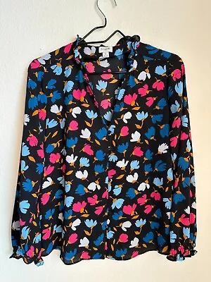 J Crew Floral Long Sleeve Blouse Size S • $24