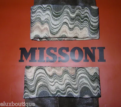 $1250+ New MISSONI Leather Platform BOOTS Mid Calf 5  Chunky HEELS Booties 38 8 • $255.50