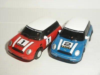 £14.95 • Buy 12V MICRO Scalextric - Pair Of BMW Mini (Blue / Red) - Nr. Mint