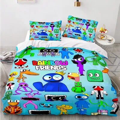 3D Rainbow Friends Roblox Quilt Duvet Cover Bedding Set Pillowcase Single Double • £19.99