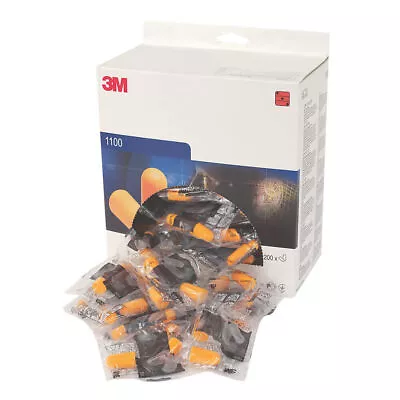 3M 1100 Orange Disposable Noise Reduction Foam Ear Plugs SNR 37dB Factory Sealed • £1.99