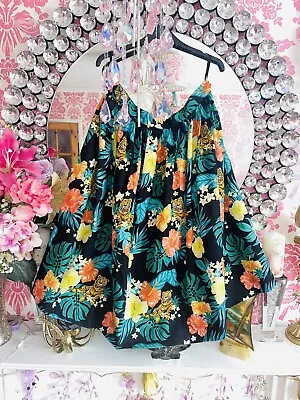 £8.50 • Buy Hell Bunny Bali Tropical 50s Vintage Skirt Size 2XL UK 18