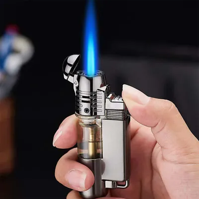 1PC Windproof Cigar Lighter Torch Jet Flame Lighter With Punch Fuel Refillable • $14.29