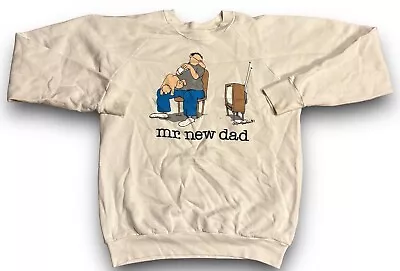 Vintage Jim Benton Mr New Dad Sweatshirt Crewneck XL 1989 Screen Stars 80s Funny • $17.99