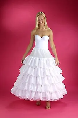 6-HOOP White Petticoat Wedding Gown Crinoline Petticoat Skirt Slip  5 Ruffle  • $99