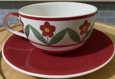 Whittard Of Chelsea Summer Meadow Floral Cappuccino Cup & Saucer Handpainted VGC • £12.69