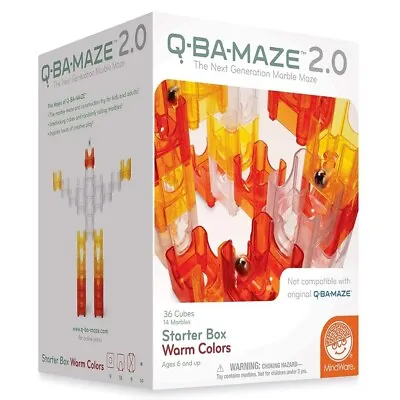 Q-BA-MAZE 2.0 Starter Box Warm Colors Mind Ware Marble Maze STEM • £13.99