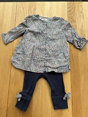 LIBERTY MAMAS & PAPAS Baby Girls Dress & Leggings Set 3 6 Months • £10