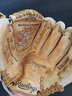 Mark McGwire  RAWLINGS YOUTH MODEL RBG80F 10 1/2 INCH BASEBALL GLOVE RH • $25