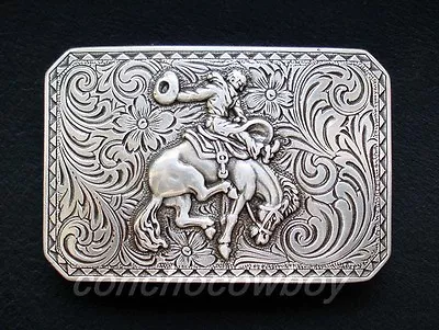 Western Cowboy Buckle Antique Bronco Rider Belt Buckle • $15.95