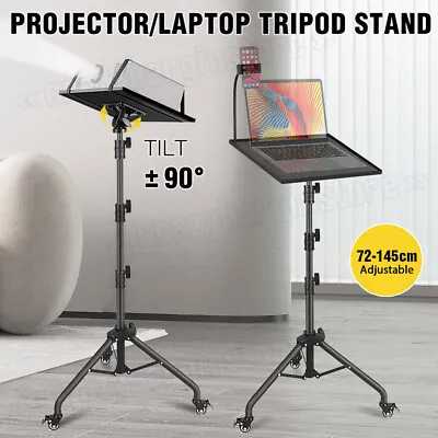 $49.86 • Buy  Lectern Projector Laptop Notebook Tripod Stand Height Adjustable + Tray Wheels