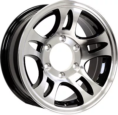 Aluminum Trailer Wheel 15X6 15 X 6 6 Lug 5.5 Center T03 Black Rim • $115.97